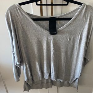 Cold shoulder grey top